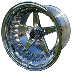 MUSCLE CAR RACEMASTER Polish 8x15, ET -6, Backspace 4.25