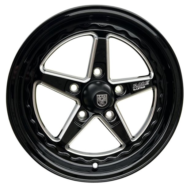 MUSCLE CAR RACEMASTER Glossblack / Milled 5.5x15, ET 0, 5x114.3