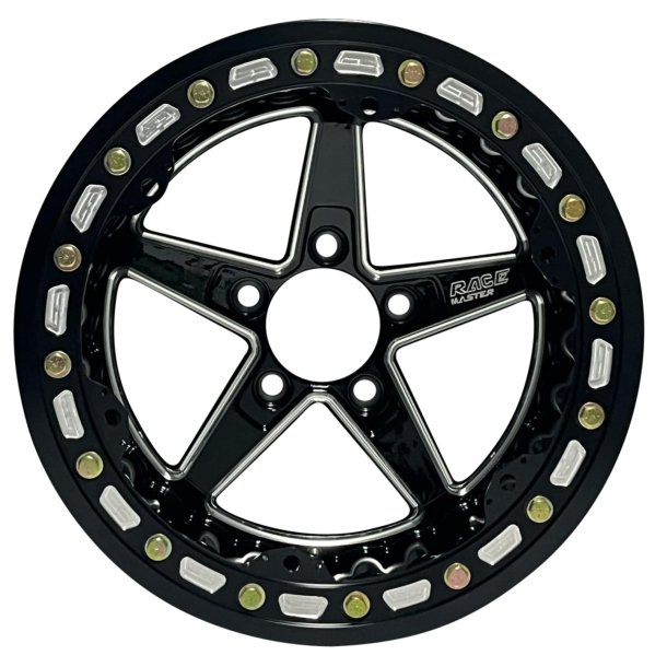MUSCLE CAR RACEMASTER GLOSSBLACK BEADLOCK 10x15, ET-12, Backspace 5