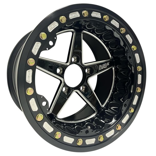 MUSCLE CAR RACEMASTER GLOSSBLACK BEADLOCK 10x15, ET-12, Backspace 5