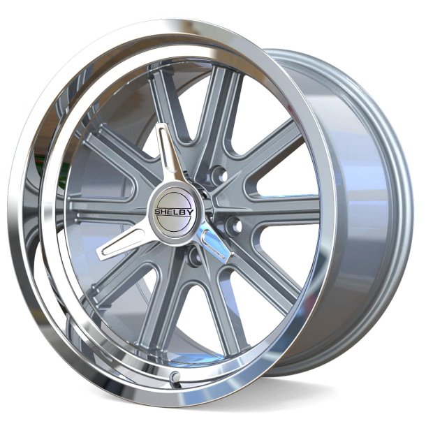 MUSCLE CAR SHELBY GUNMETAL / MACHINED 8X17 ET 0 - 5X114.3