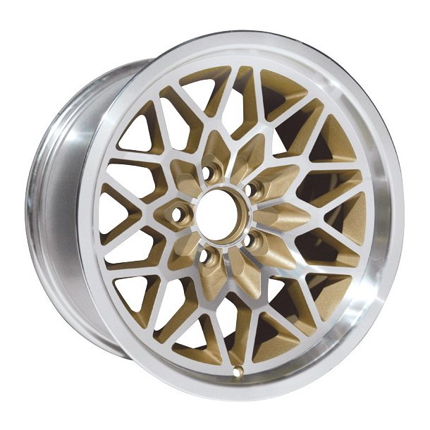 MUSCLE CAR SNOWFLAKE GOLD Painted /Polish Lip 9.5x19 , ET 9, 5x120.65