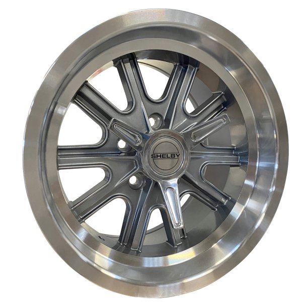MUSCLE CAR SHELBY GUNMETAL / MACHINED 8X15 + 9X15 med Nankang dk - 5x114.3