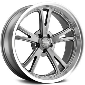 REVOLUTION TWINSPOKE Grey  w/ Milled spokes & Diamond Cut Lip 9.5x18, ET=0, CB=83, 5x114.3