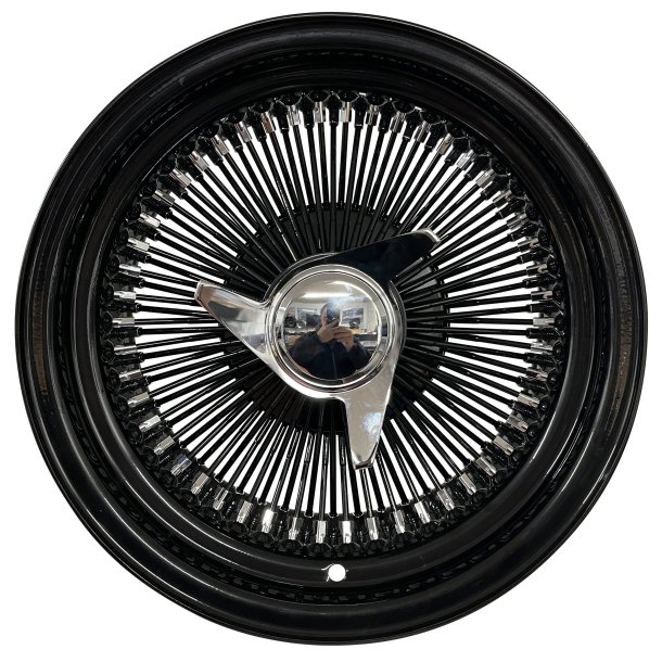SHOW WIRE WHEELS BLACK 100 spoke straight lace with chrome nipples 10x15, 5x120.65
