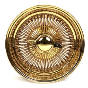 SHOW WIRE WHEELS REVERSE GOLD 100 spoke straight lace 7x13, 5x114.3