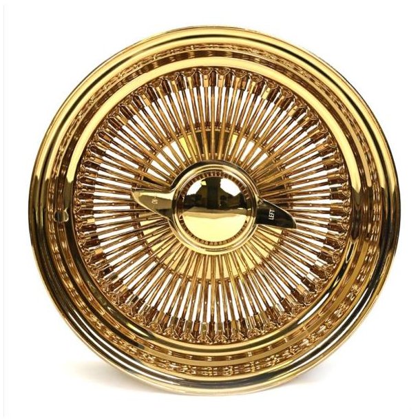SHOW WIRE WHEELS REVERSE GOLD 100 spoke straight lace 7x13, 6x139.7