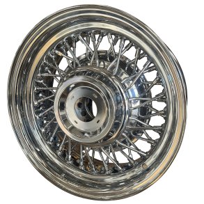 SHOW WIRE WHEEL Chrome 56 spoke and Cad cap w/o logo 6x15 , ET -19 , CB 81MM  , 5x114.3 