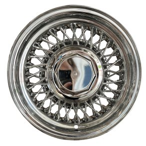 SHOW WIRE WHEEL Chrome 56 spoke and Hexagonal cap 6x15 , ET -19 , CB 81MM , 5x114.3 