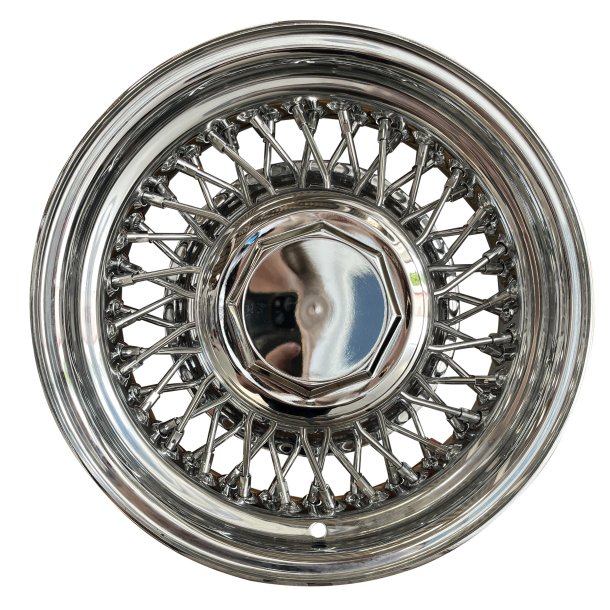 SHOW WIRE WHEEL Chrome 56 spoke and Hexagonal cap 6x15 , ET -19 , CB 81MM , 5x114.3 