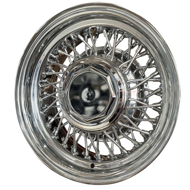SHOW WIRE WHEEL Chrome 56 spoke and Hexagonal cap 6x15 , ET -19 , CB 81MM , 5x114.3 