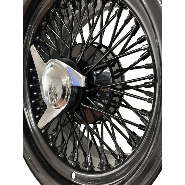 SHOW WIRE WHEELS all black 72 spoke cross lace 10x15, 5x120.65