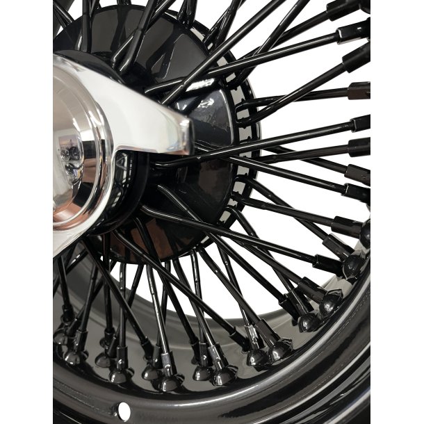 SHOW WIRE WHEELS all black 72 spoke cross lace 10x15, 5x120.65