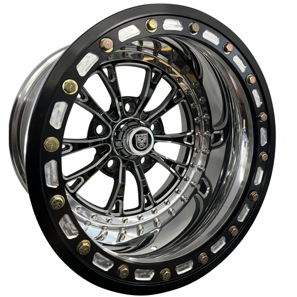 MUSCLE CAR HOLESHOT 3 PIECE FORGED BEADLOCK.10x15 BS 3.3