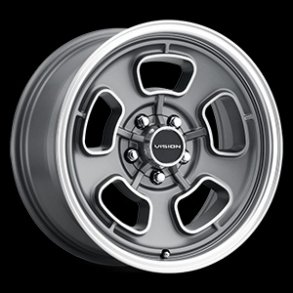 VISION 148 Satin Grey Machined Face/Lip 8x15, BS=4.5, 5x114.3