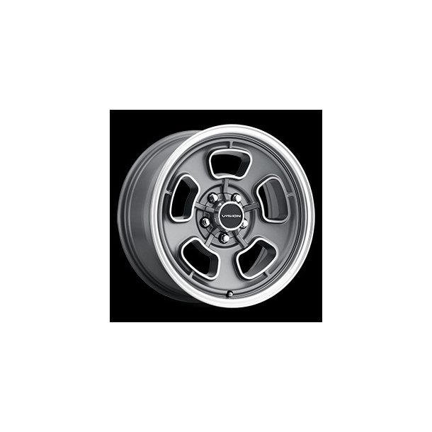 VISION 148 Satin Grey Machined Face/Lip 9x17, BS=5, 5x120.65