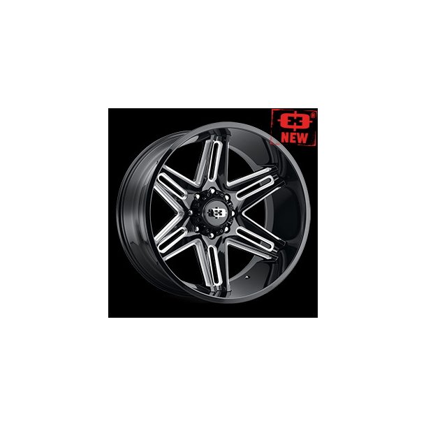 VISION 363 Gloss Black Milled Spoke 10x22, BS=4.75, 6x139.7