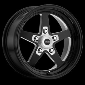 VISION 571 Gloss Black With Milled Center 7x15, BS=4, 5x114.3